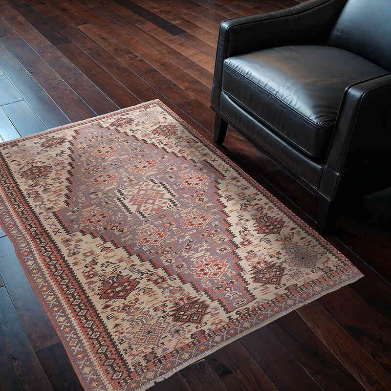 Vintage Senna Kilim Rug - 3' 10" x 4' 5" (46" x 53") - K0077735