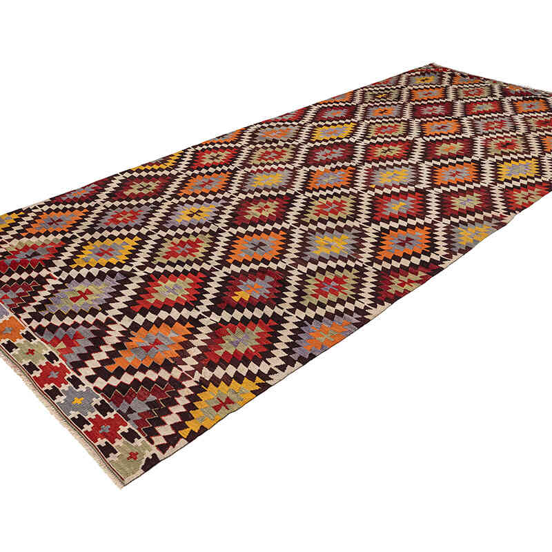 Vintage Afyon Kilim Rug - 5' 5" x 12' 6" (65" x 150") - K0077746
