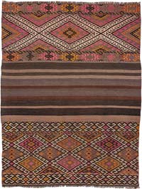 Vintage Bayburt Kilim Rug - 3'  x 3' 10" (36" x 46")