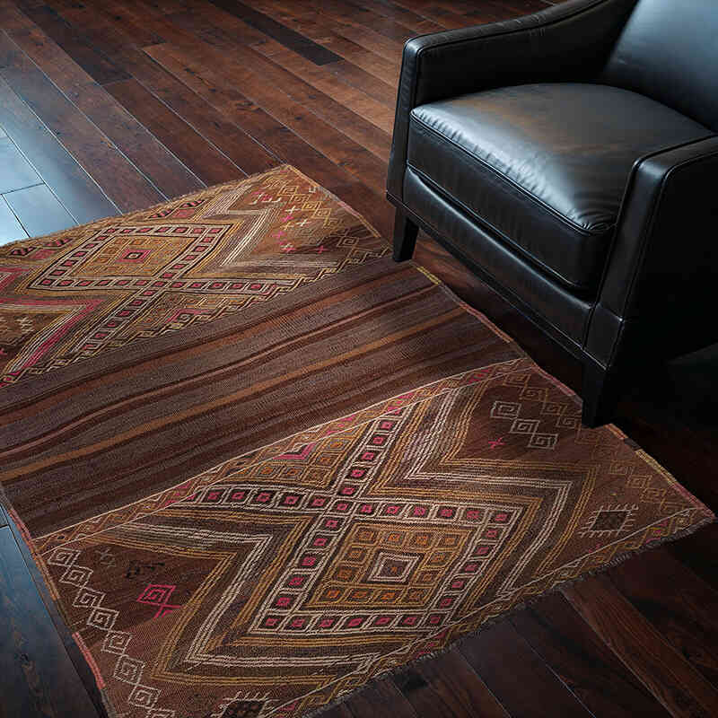 Vintage Bayburt Kilim Rug - 4'  x 5' 2" (48" x 62") - K0077750