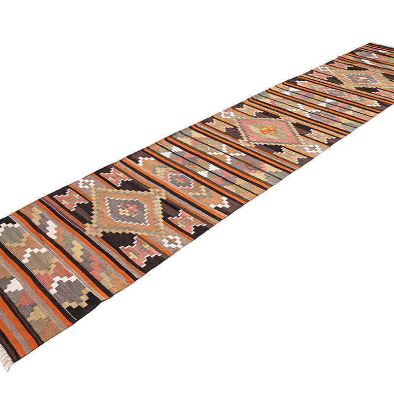 Corredor Vintage Puturge Kilim - 79 cm x 395 cm - K0077762