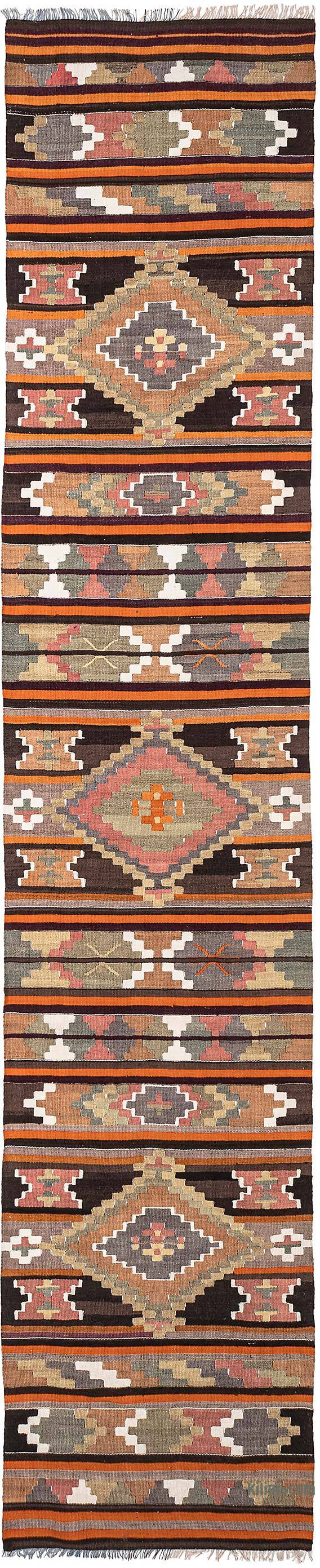 Corredor Vintage Puturge Kilim - 79 cm x 395 cm - K0077762