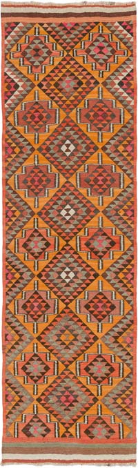 Alfombra Kilim Tribal Vintage - 89 cm x 303 cm