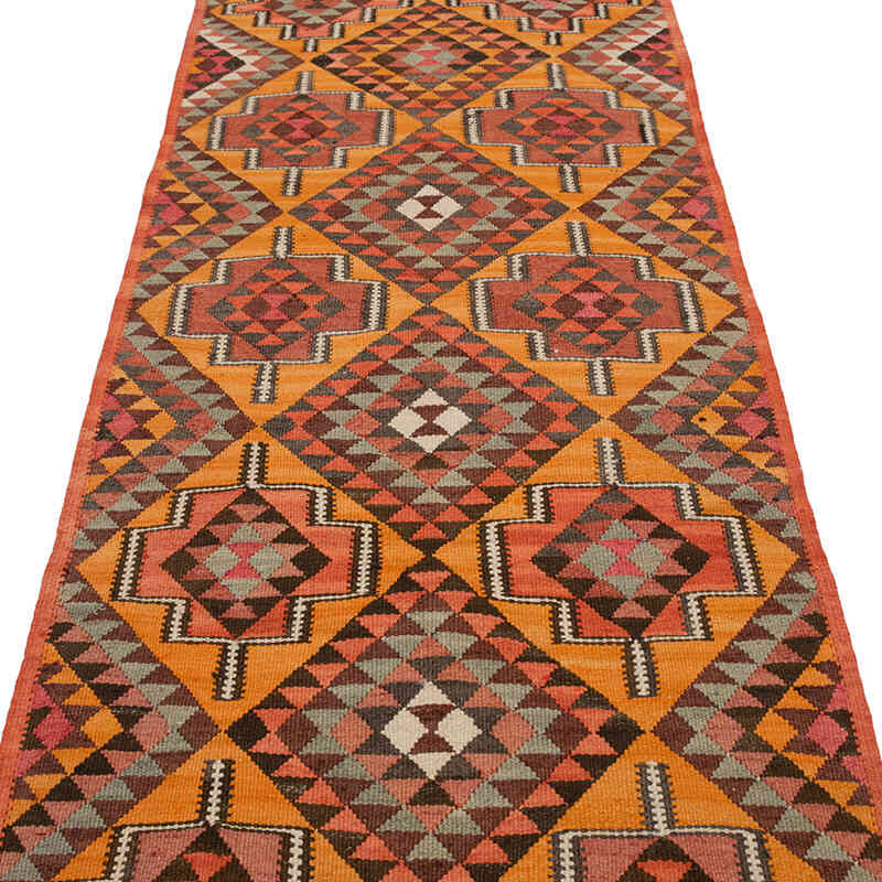 Vintage Tribal Kilim Runner - 2' 11" x 9' 11" (35" x 119") - K0077780