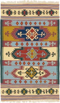 New Handwoven Turkish Kilim Rug - 3' 11" x 6' 5" (47" x 77")