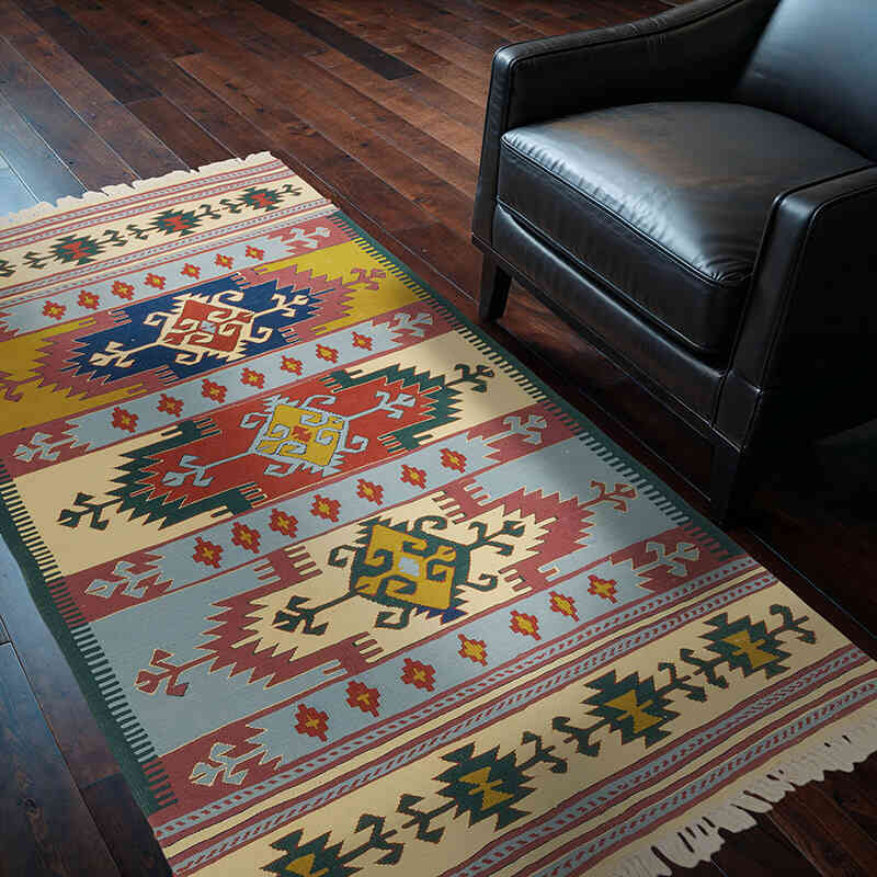 Yeni Kök Boya El Dokuma Kilim - 119 cm x 195 cm - K0077785