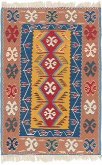 New Handwoven Turkish Kilim Rug - 3' 9" x 5' 7" (45" x 67")