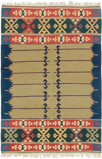New Handwoven Turkish Kilim Rug - 3' 10" x 5' 6" (46" x 66")