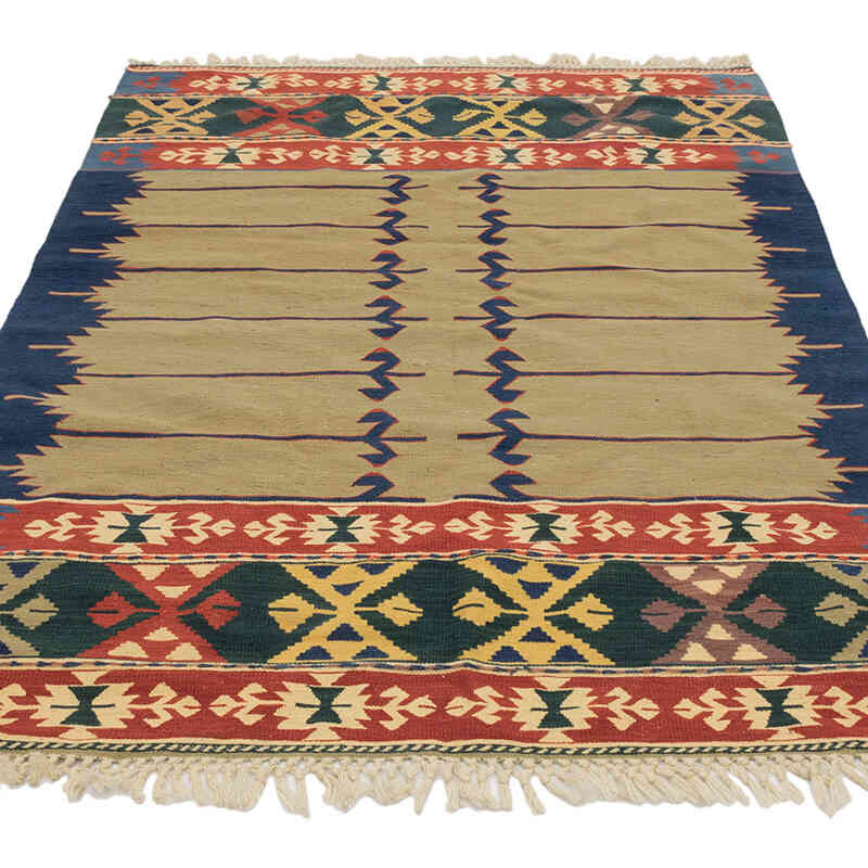 New Handwoven Turkish Kilim Rug - 3' 10" x 5' 6" (46" x 66") - K0077789