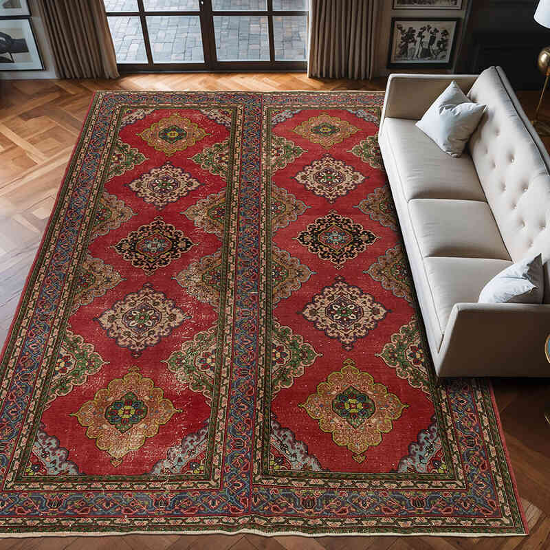 Vintage Turkish Hand-Knotted Rug - 8' 6" x 12' 8" (102" x 152") - K0077790