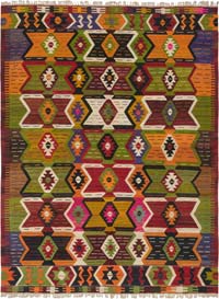 New Turkish Handwoven Kilim Rug - 11' 10" x 15' 11" (142" x 191")