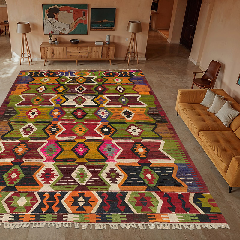 New Turkish Handwoven Kilim Rug - 11' 10" x 15' 11" (142" x 191") - K0077854