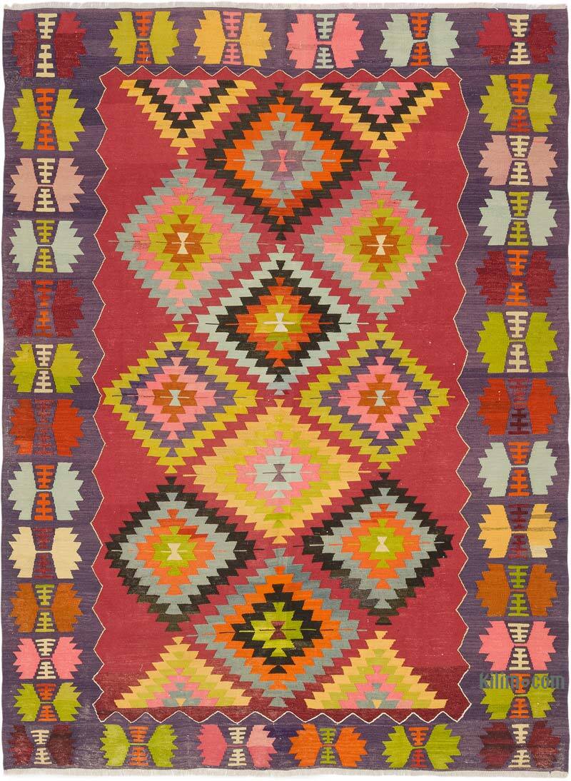Vintage Manisa Kilim Rug - 6' 5" x 8' 8" (77" x 104") - K0077868