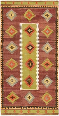Vintage Afyon Kilim Rug - 5' 10" x 11' 3" (70" x 135")