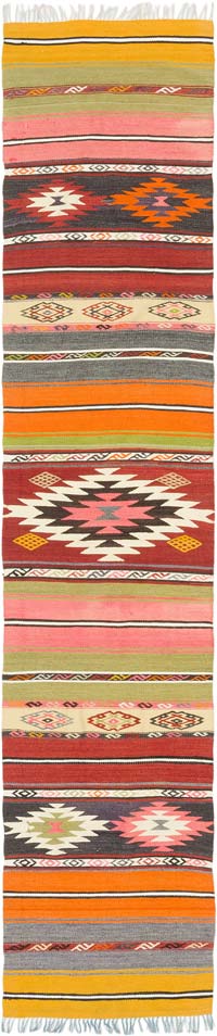 Vintage Manisa Kilim Runner - 1' 10" x 8' 9" (22" x 105")