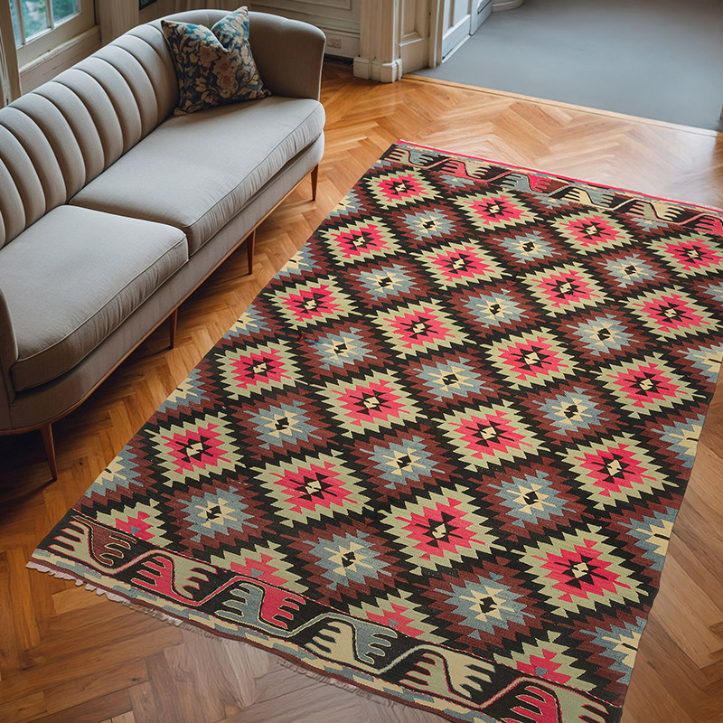 Vintage Mihalic Kilim Rug - 6' 5" x 9' 11" (77" x 119") - K0077900