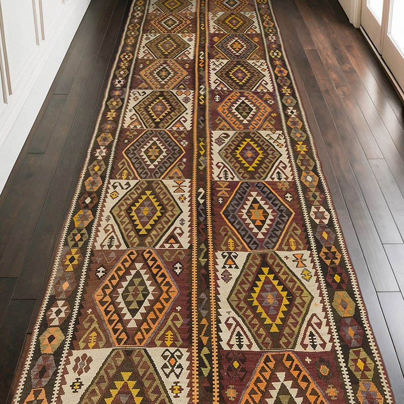 Vintage Kars Kilim Rug - 4' 2" x 11' 7" (50" x 139") - K0077901