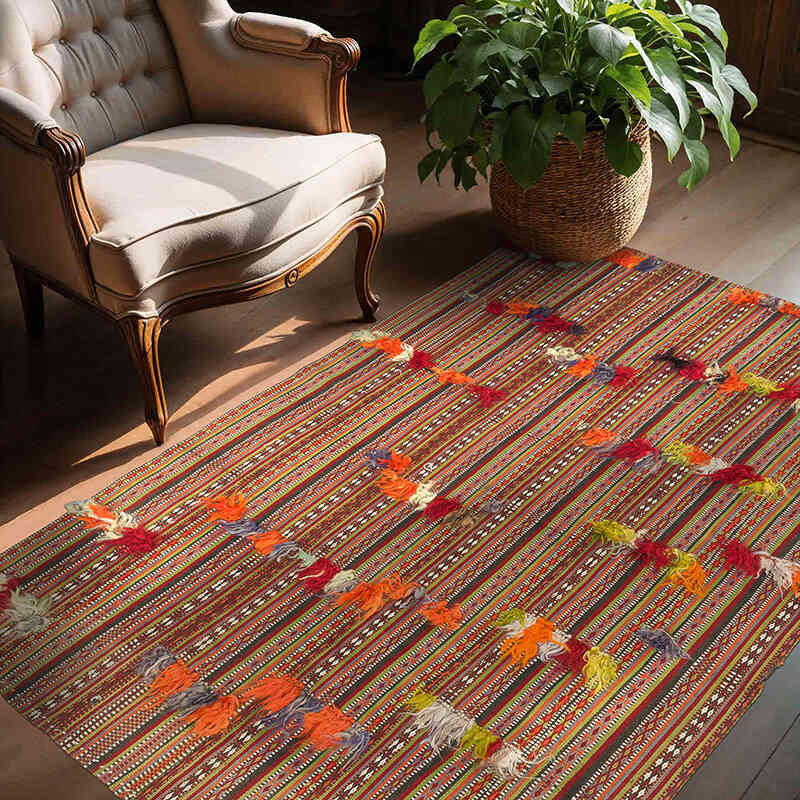 Vintage Anatolian Flatweave - 4' 9" x 6' 3" (57" x 75") - K0077904