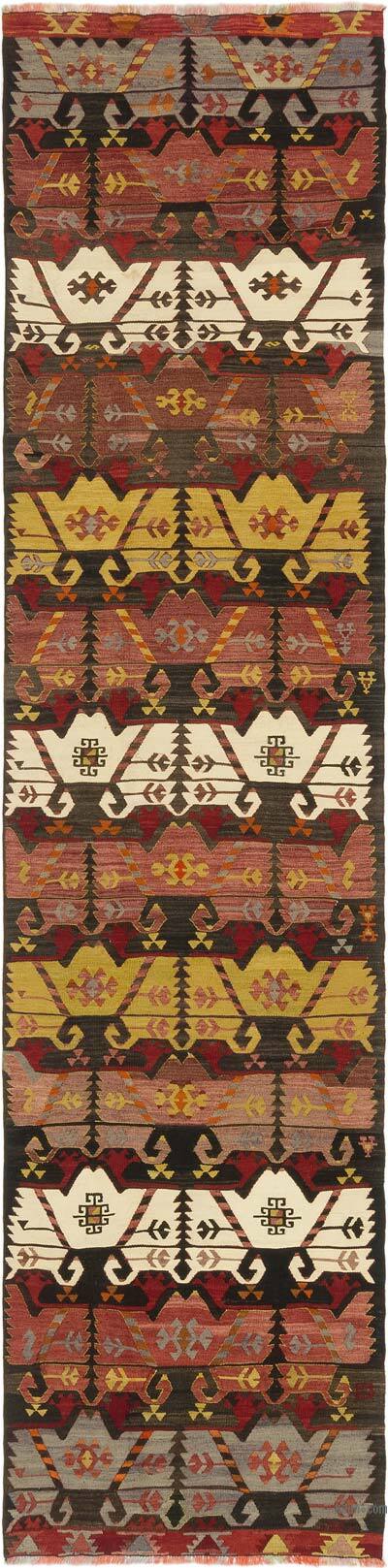 Vintage Afyon Kilim Yolluk - 89 cm x 369 cm