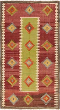 Vintage Afyon Kilim Rug - 5' 4" x 9' 6" (64" x 114")