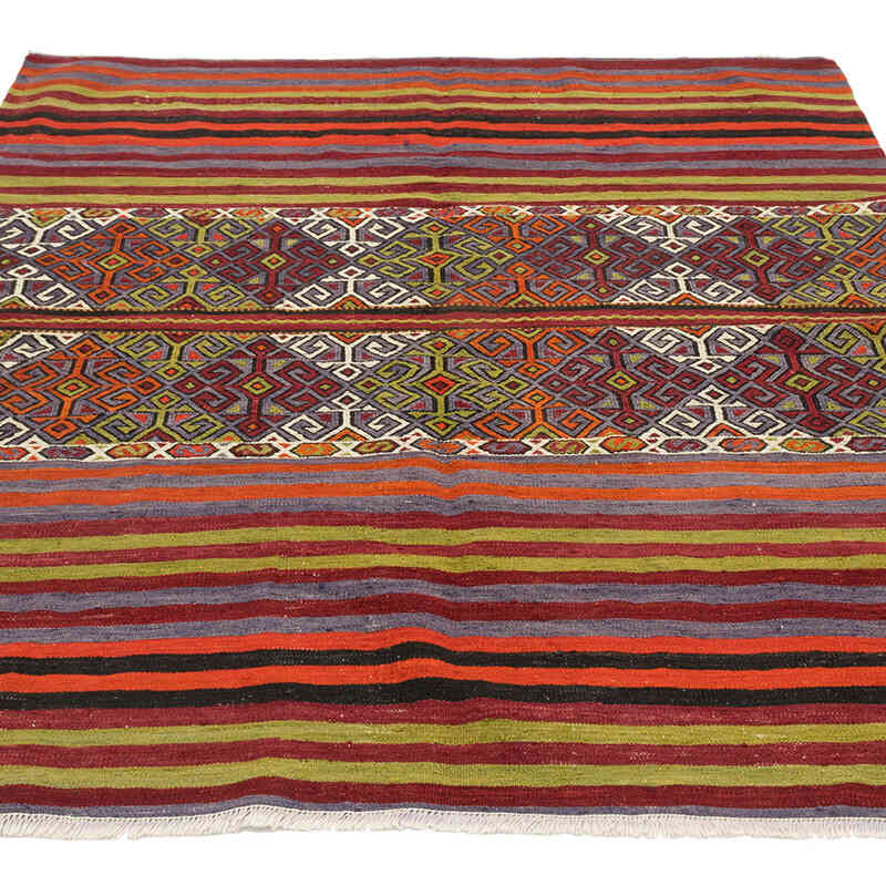Vintage Afyon Kilim Rug - 4' 1" x 4' 9" (49" x 57") - K0077925
