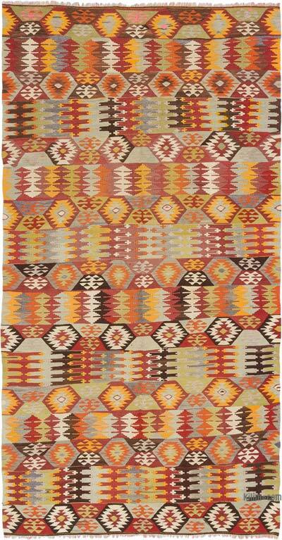 Vintage Denizli Kilim Rug - 5' 3" x 9' 11" (63" x 119")