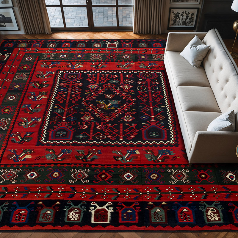 Vintage Sharkoy Kilim Rug - 12' 10" x 12' 6" (154" x 150") - K0077961