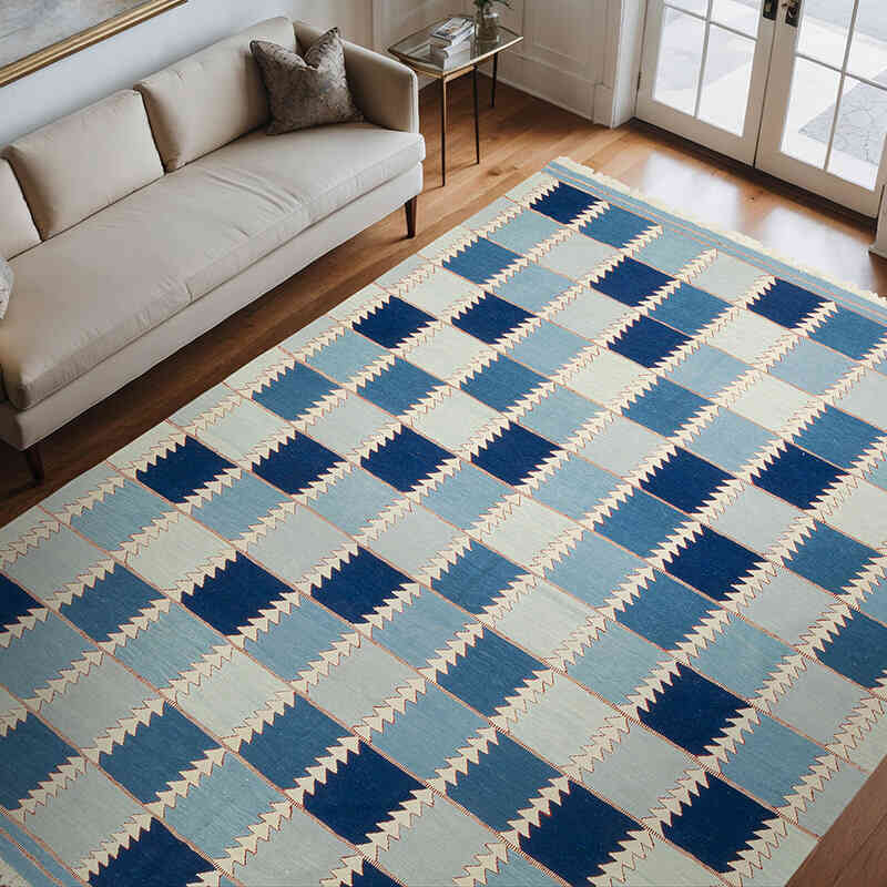 New Handwoven Turkish Kilim Rug - 9' 2" x 11' 11" (110" x 143") - K0078318