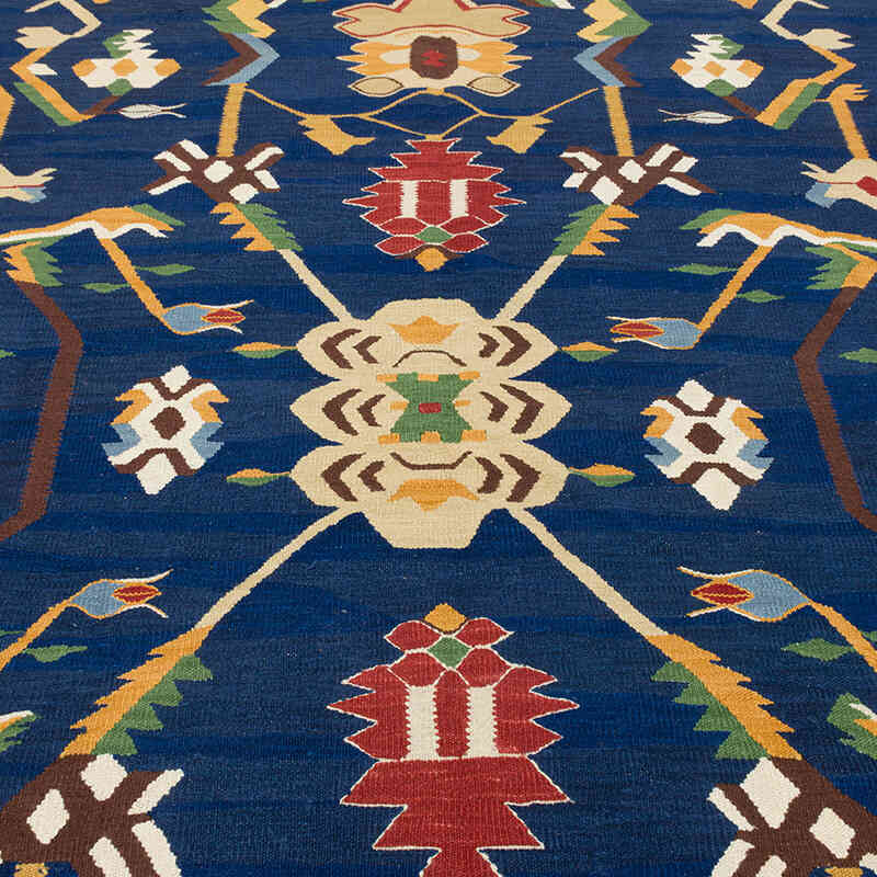 New Handwoven Turkish Kilim Rug - 7' 7" x 10' 1" (91" x 121") - K0078319