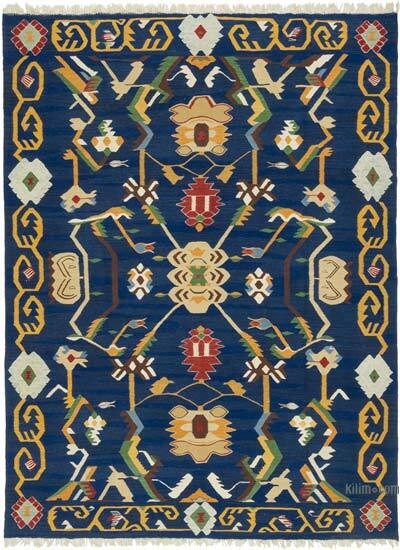 New Handwoven Turkish Kilim Rug - 7' 7" x 10' 1" (91" x 121")