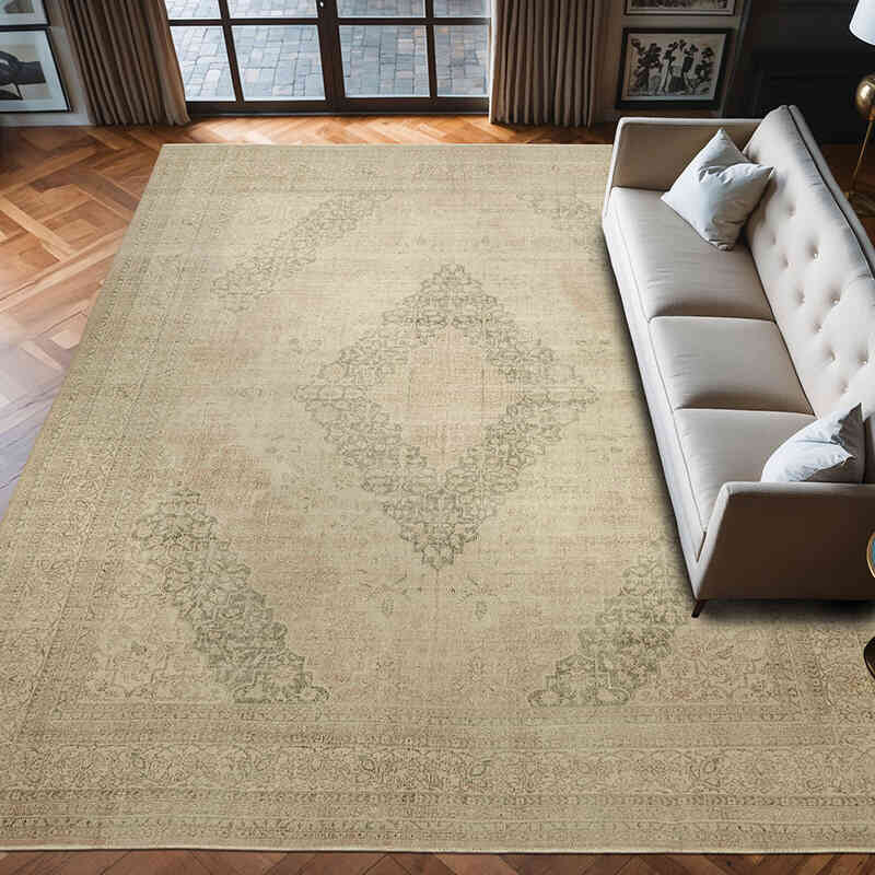 El Dokuma Vintage Halı - 301 cm x 393 cm - K0078347
