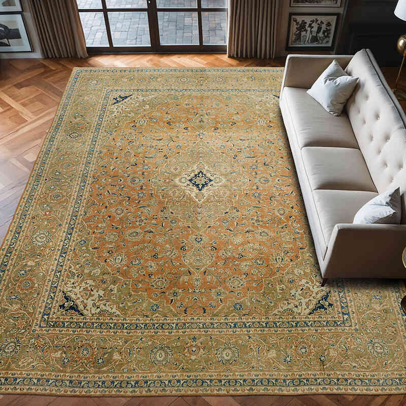 El Dokuma Vintage Halı - 303 cm x 397 cm - K0078360