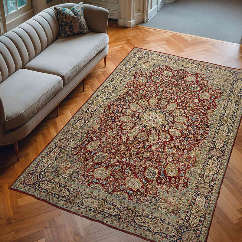 Vintage Hand-Knotted Oriental Rug - 6' 10" x 10' 2" (82" x 122") - K0078370