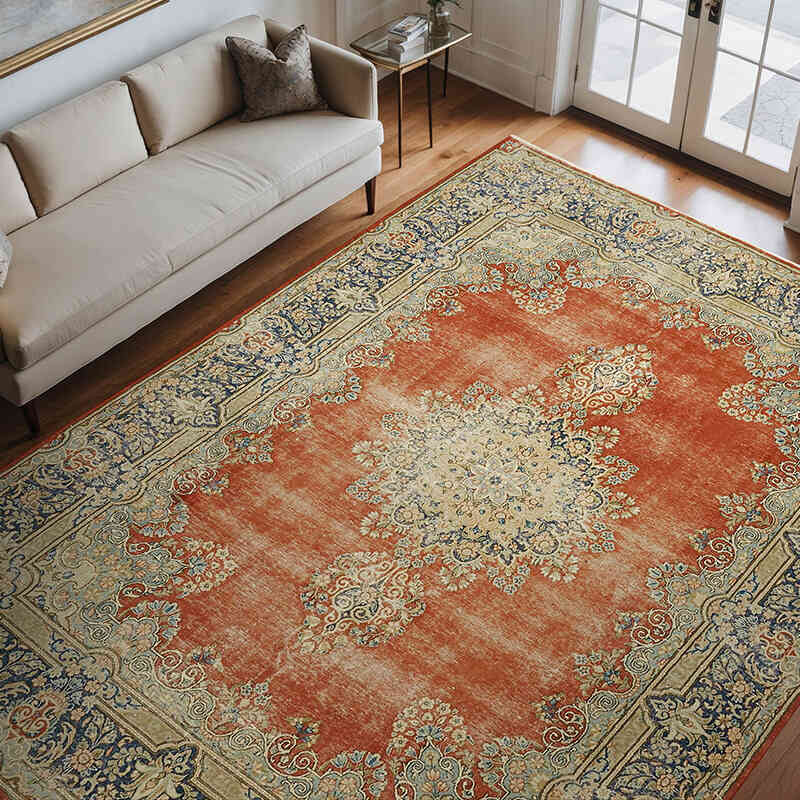 Vintage Hand-Knotted Oriental Rug - 8' 9" x 11' 10" (105" x 142") - K0078379