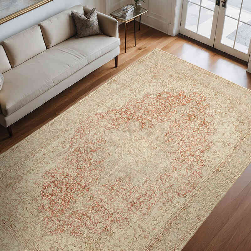 Vintage Hand-Knotted Oriental Rug - 7' 5" x 12' 1" (89" x 145") - K0078383