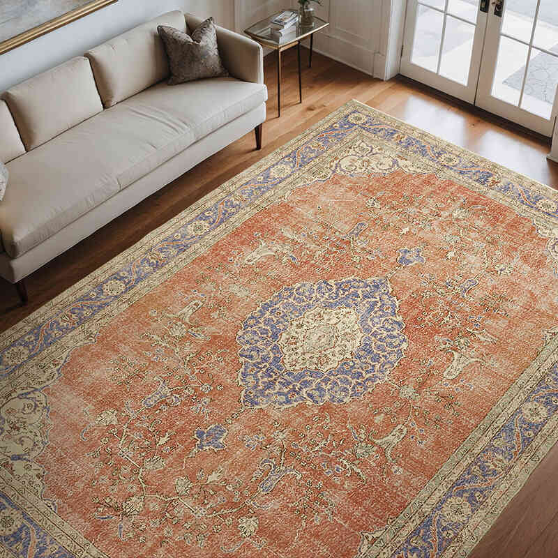 Vintage Hand-Knotted Oriental Rug - 8' 2" x 11' 10" (98" x 142") - K0078385