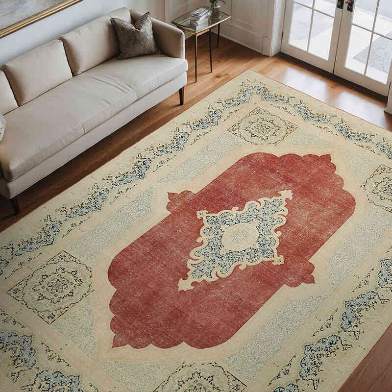 Vintage Hand-Knotted Oriental Rug - 8' 8" x 12' 2" (104" x 146") - K0078404