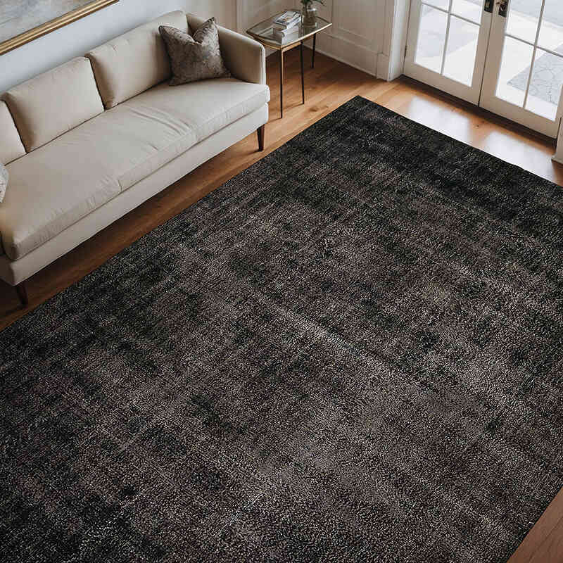 Overdyed Vintage El Dokuma Oryantal Halı - 275 cm x 368 cm - K0078471