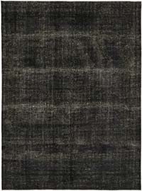 Black Overdyed Vintage Hand-Knotted Oriental Rug - 9' 10