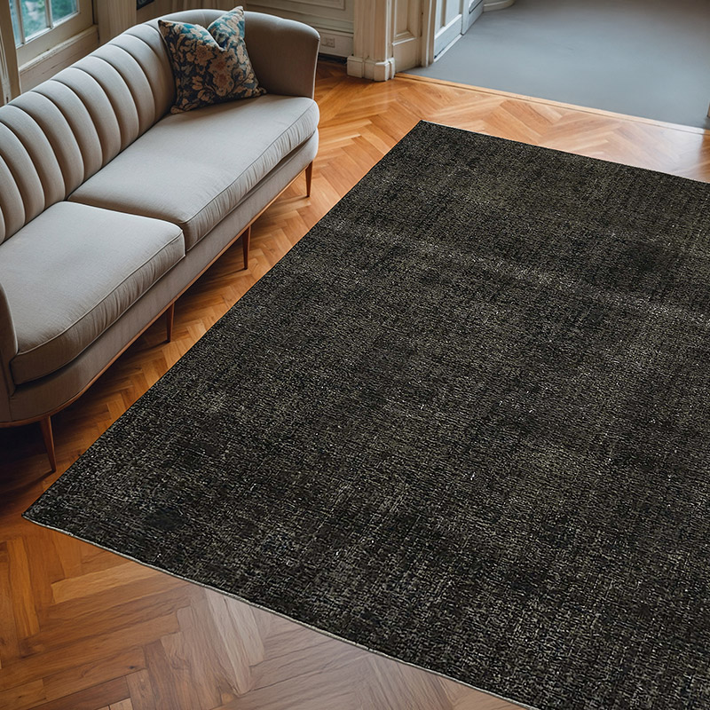 Overdyed Vintage El Dokuma Oryantal Halı - 280 cm x 290 cm - K0078478