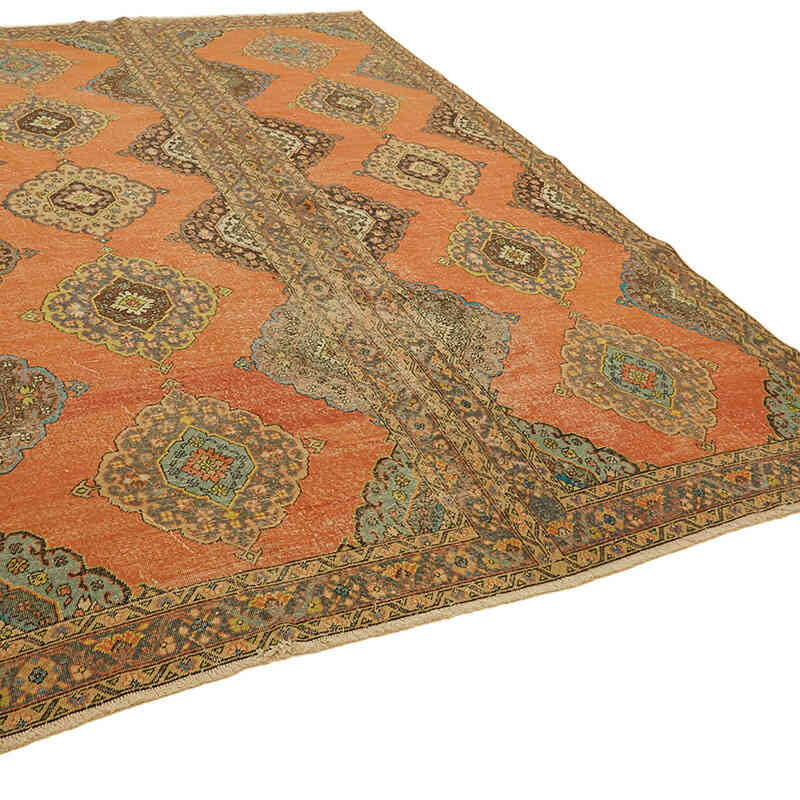 Overdyed Vintage El Dokuma Oryantal Halı - 298 cm x 400 cm - K0078484