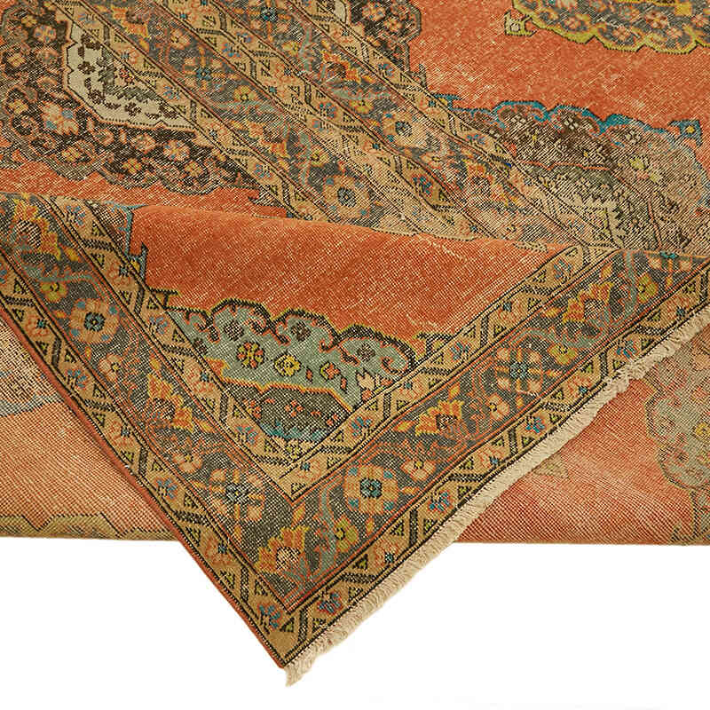 Overdyed Vintage El Dokuma Oryantal Halı - 298 cm x 400 cm - K0078484