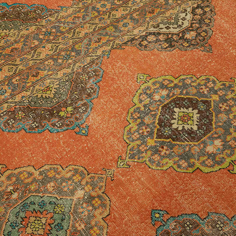 Overdyed Vintage El Dokuma Oryantal Halı - 298 cm x 400 cm - K0078484