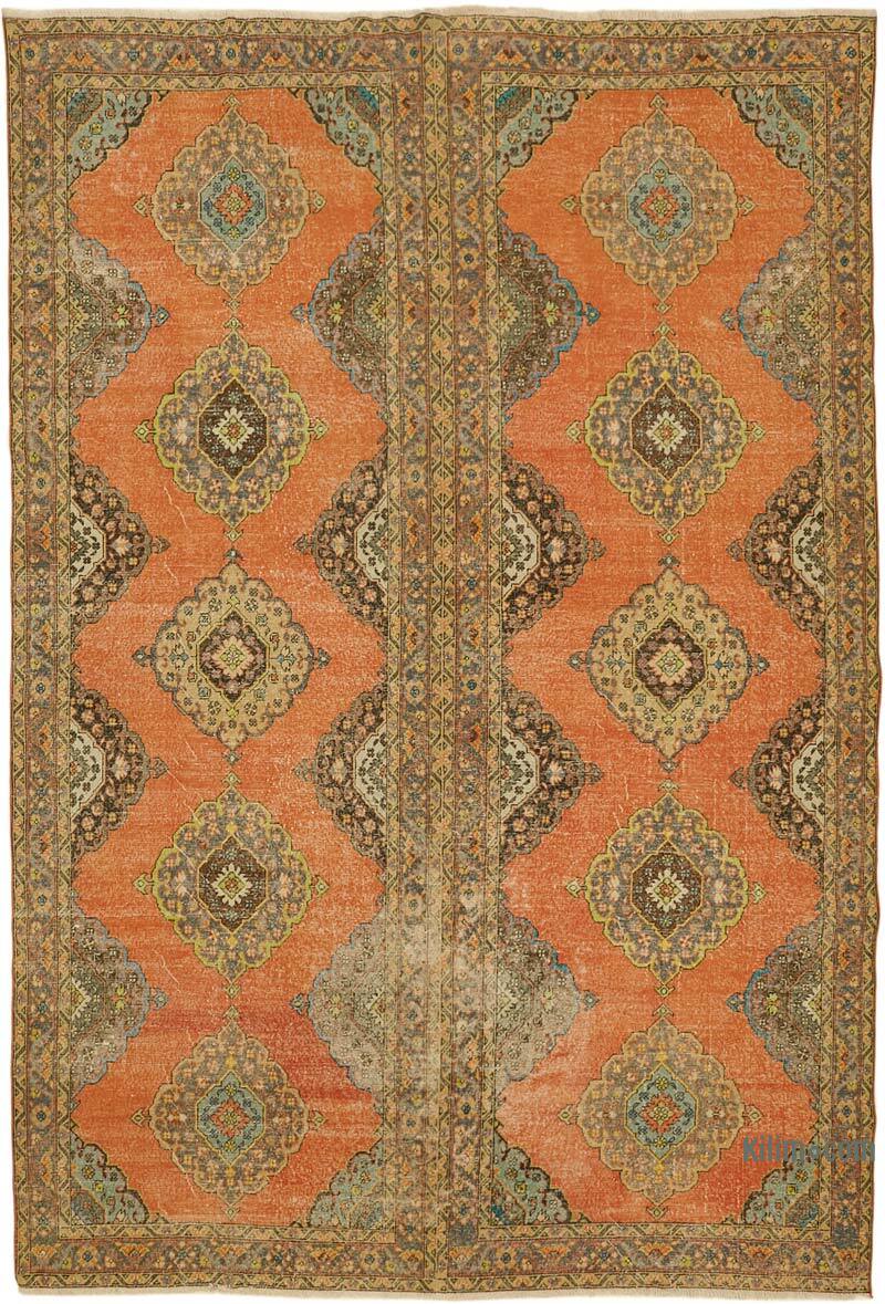 Overdyed Vintage El Dokuma Oryantal Halı - 298 cm x 400 cm - K0078484