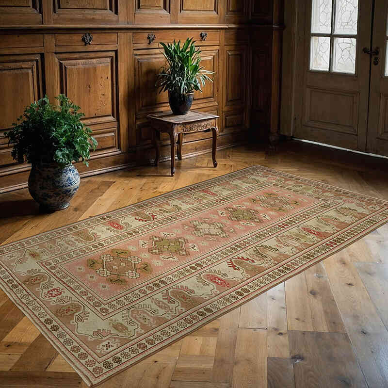 Vintage Turkish Hand-Knotted Rug - 4' 3" x 7' 10" (51" x 94") - K0078600