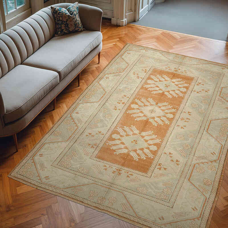 Alfombra Vintage Turca Anudada a Mano - 197 cm x 281 cm - K0078606