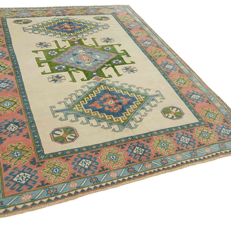 Vintage Turkish Hand-Knotted Rug - 6' 11" x 9'  (83" x 108") - K0078610