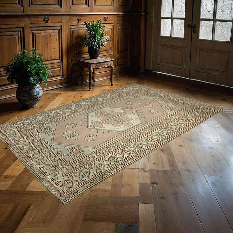 Alfombra Vintage Turca Anudada a Mano - 145 cm x 233 cm - K0078622