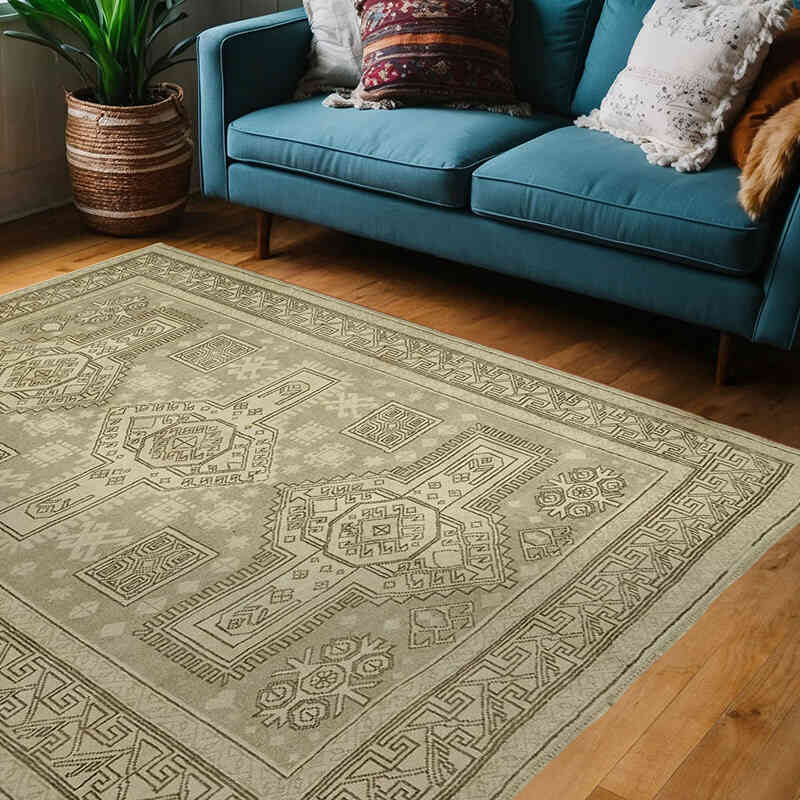 Vintage Turkish Hand-Knotted Rug - 5' 2" x 6' 11" (62" x 83") - K0078628