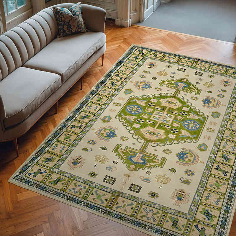 Vintage Turkish Hand-Knotted Rug - 6' 10" x 9' 3" (82" x 111") - K0078631